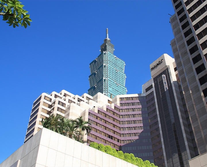 Top of Taipei 101 and Grand Hyatt Taipei